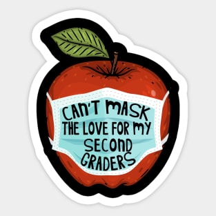 Can't Mask the Love for my Second Graders Teacher Gift Sticker